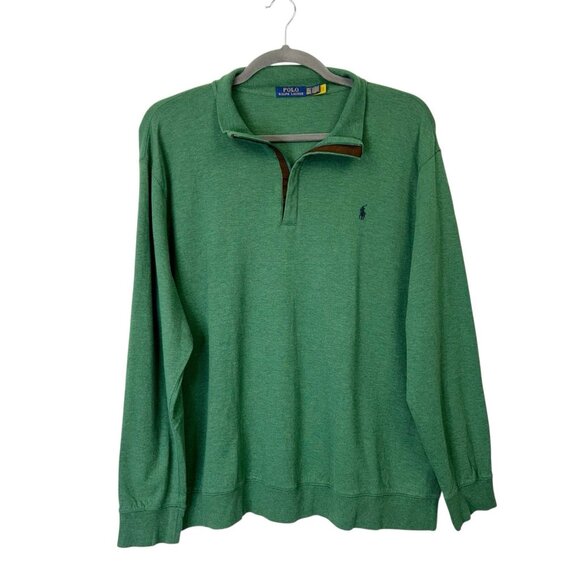 Polo Ralph Lauren Luxe 1/4 Zip Pullover Men’s Size 2XLT Green - Picture 1 of 7